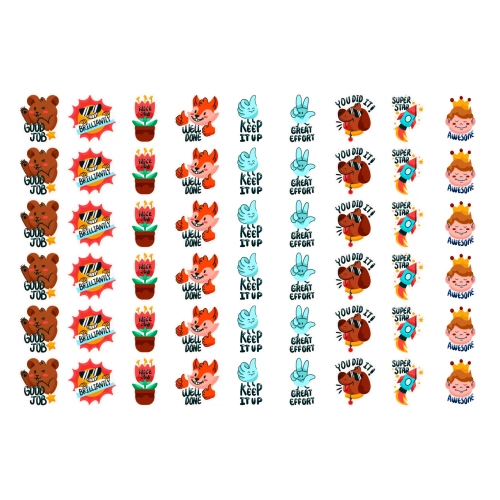 72 Motivational Reward Stickers | Classroom Sticker Sheet